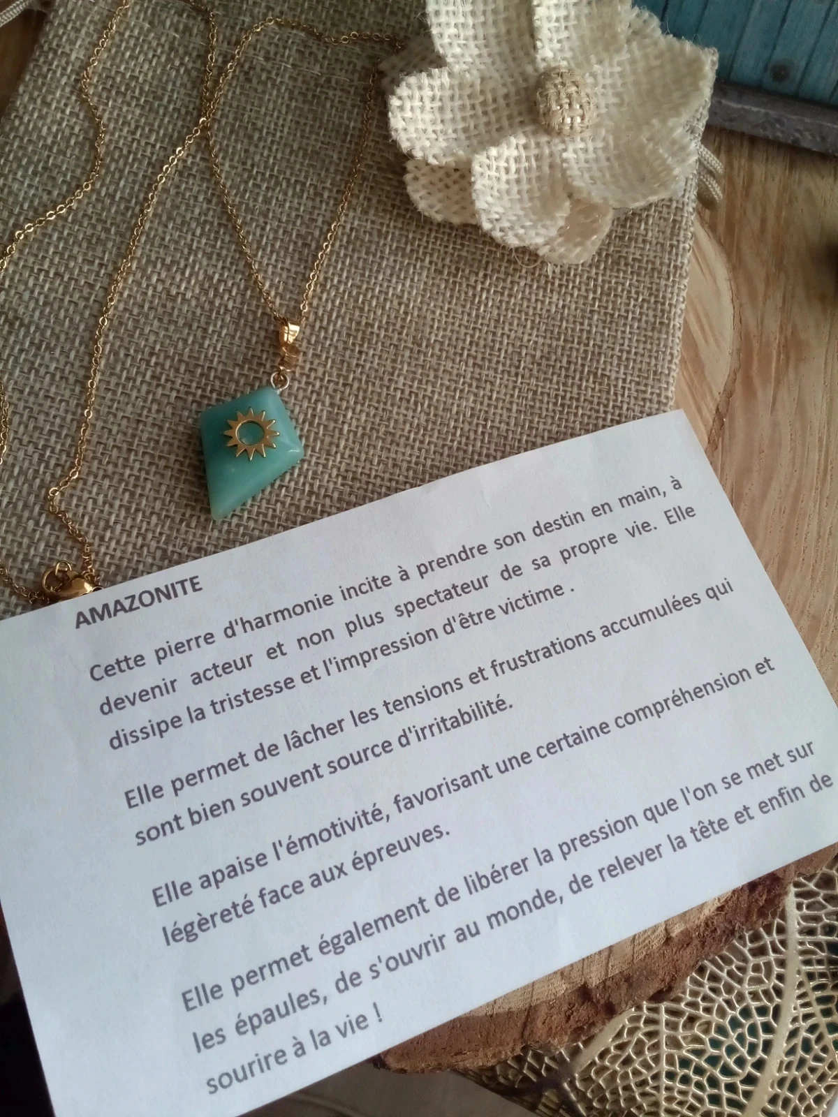 Collier amazonite naturelle réversible – photo 2